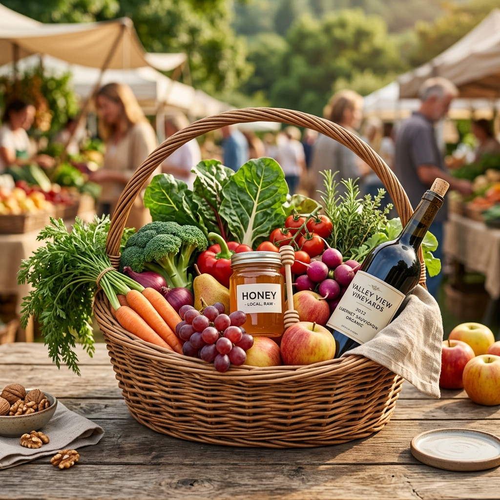 Somogyi Kosár tele friss zöldségekkel és kézműves termékekkel